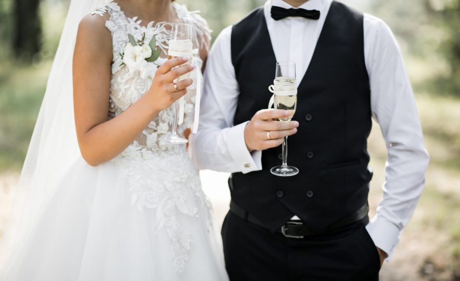 Wedding couple on their wedding day